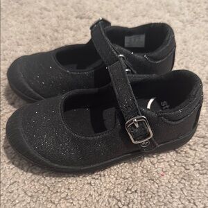 Stride Right Black Glitter Mary Jane with Velcro buckle
